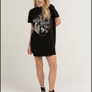 Tilly's Full Tilt Black Graphic Nashville T-Shirt Dress